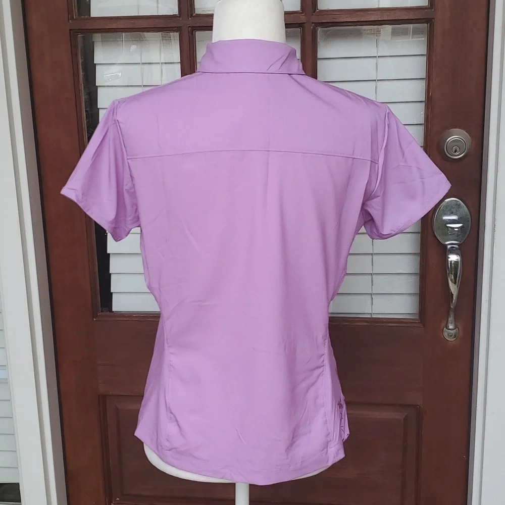 Nike Golf Dry Fit Purple Shirt with Red Bird Print